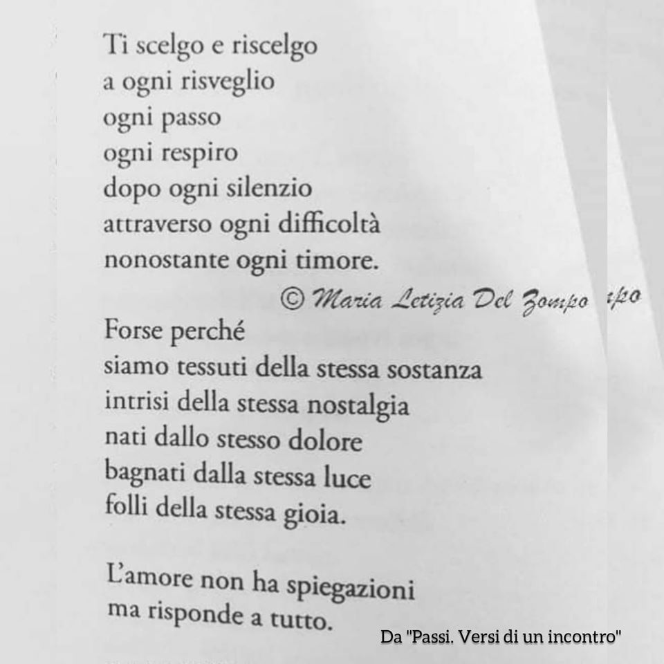 Ti scelgo e riscelgo - Poesia d'amore di Maria Letizia Del Zompo