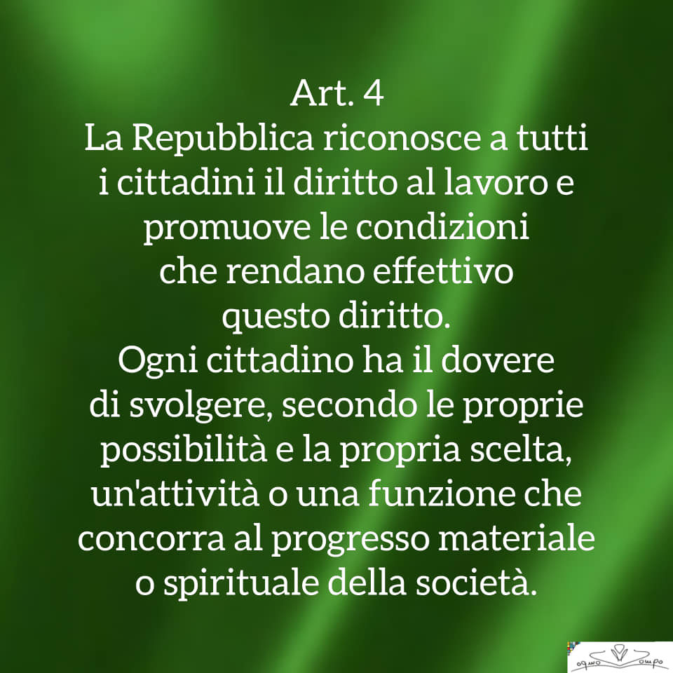 Festa della Repubblica - Costituzione - Articolo 4