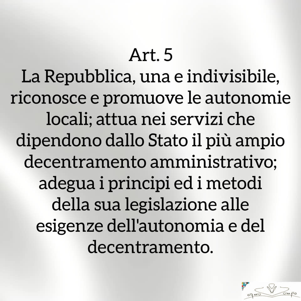 Festa della Repubblica - Costituzione - Articolo 5